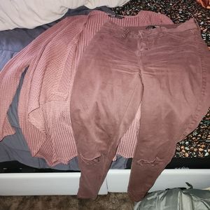 Mauve pants and sweater set